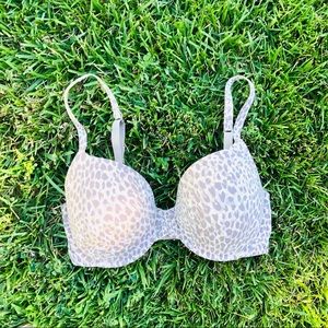 Calvin Klein 34DD underwire bra cheetah print tan